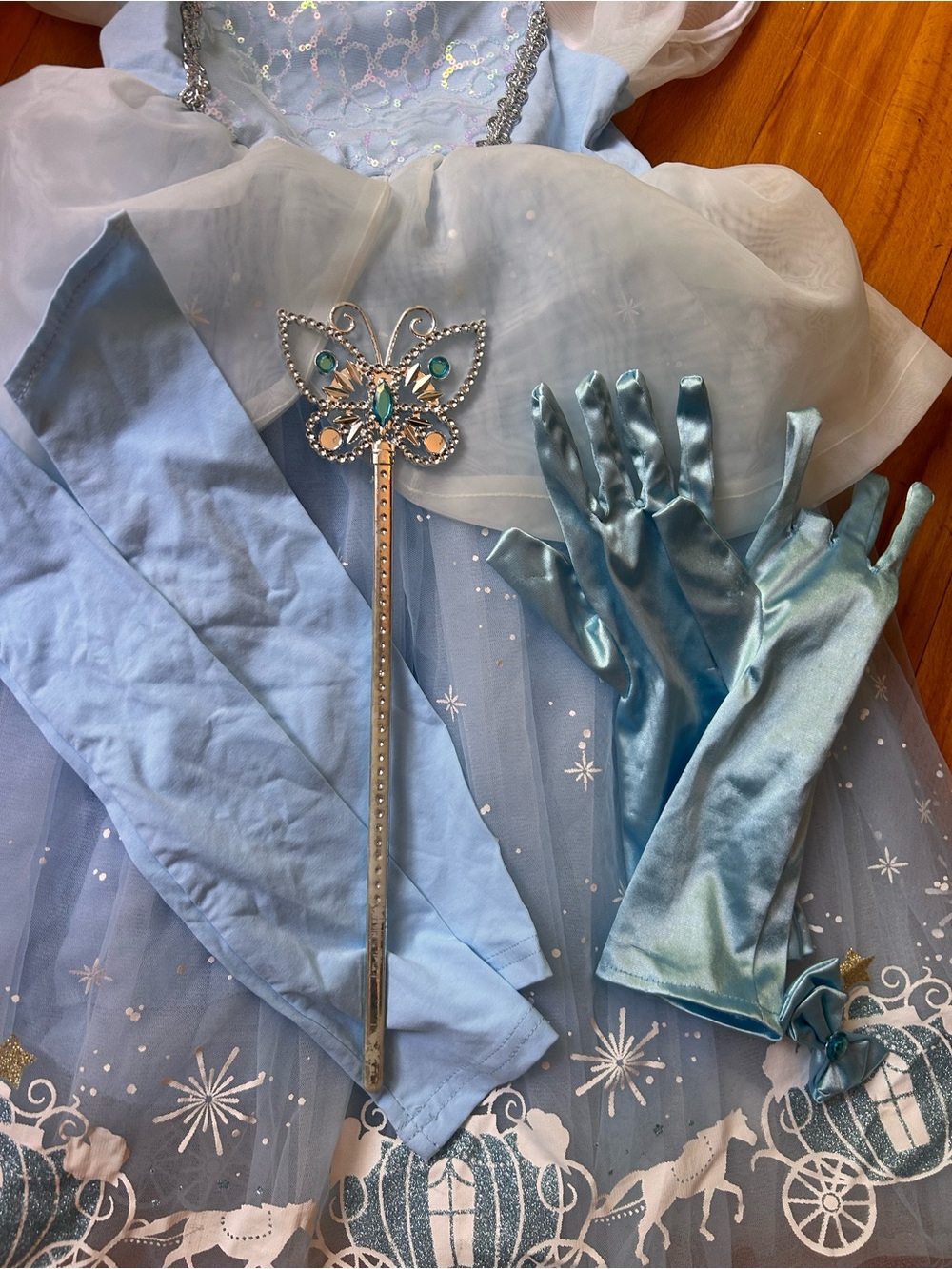 Disney Light Blue Cinderella  Princess Carriage Dress Costume - Picture 3 of 3